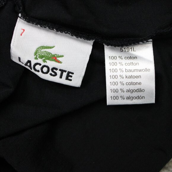 Lacoste Shirt Mens XL Black 100% Pima Cotton Short Sleeve Crewneck Pullover - Picture 7 of 11